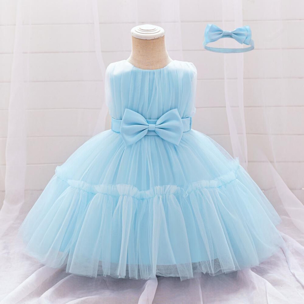(sky blue, 70 cm) "new Baby Princess Birthday Tutu Dress For Girls