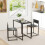 Homcom HOMCOM 3 Piece Dining Table Set with Metal Frame, Black 8