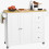 Homcom HOMCOM Kitchen Island on Wheels, Kitchen Cart with Drop Leaf, White 2