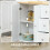 Homcom HOMCOM Kitchen Island on Wheels, Kitchen Cart with Drop Leaf, White 6