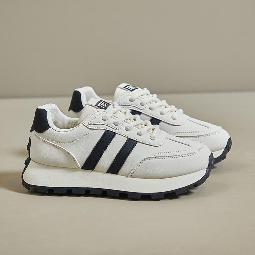 (beige, 37) Fd6688 Women's Trendy Korean Forrest Gump-inspired Running Shoes, Spring 2025 Casual Sneakers.