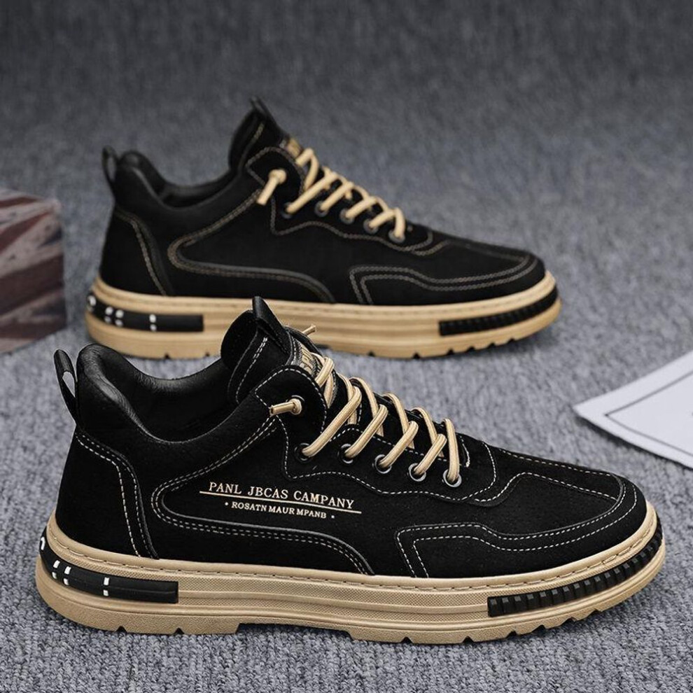 (black, 44) "men's Autumn Breathable Work Boots - Wear-resistant, Trendy, Black Casual All-match Board Shoes