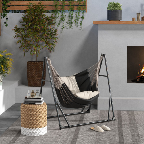 Outsunny Outsunny Foldable Hammock Stand, 2 in 1 Hammock Net Stand, Hammock Chair Stand