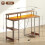 Homcom HOMCOM Computer Desk Reversible Home Office Desk with Storage Rustic Brown 9