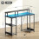 Homcom HOMCOM Computer Desk Reversible Home Office Desk with Storage Black 8
