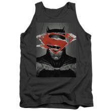 Trevco Sportswear BVS139-TK-3 Batman vs Superman Batman Poster Adult Tank Top, Charcoal - Large