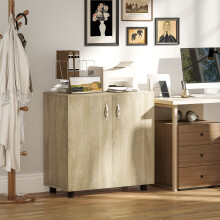 Vinsetto 2-Tier Locking Filing Cabinet Office Storage Cabinet, Oak