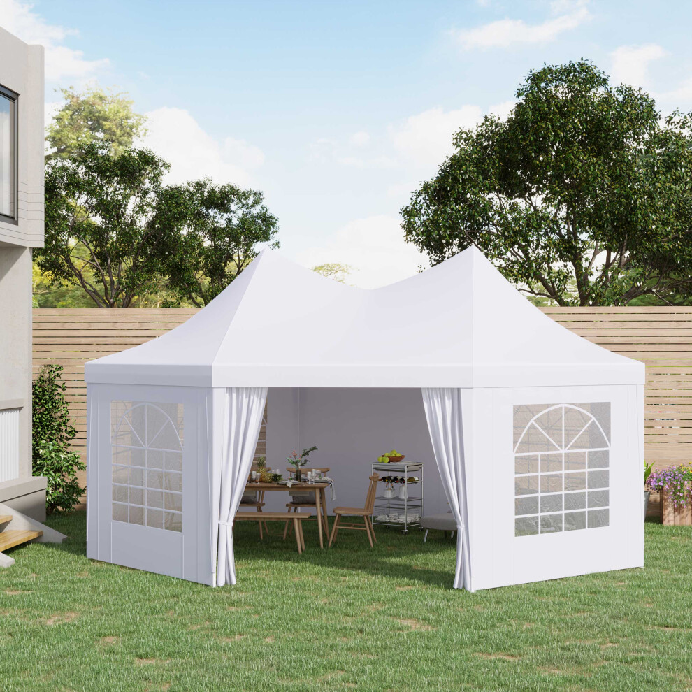 Outsunny 6.8 x 5m Garden Octagonal Gazebo Party Wedding Tent  Heavy Duty Marquee