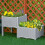 Outsunny Outsunny 2-pieces Elevated Flower Bed Vegetable Herb Planter Plastic, Grey 1