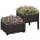 Outsunny Outsunny 2-piece Elevated Flower Bed Vegetable Herb Planter Plastic, Brown 9