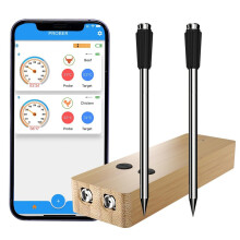 Smart kjøtttermometer pop-up Øyeblikkelig lesing mat termometer appkontroll med trådløs 500 fot rekkevidde Timing Alarm Grill termometer