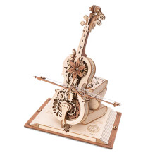 Kit de construção Robotime Magic cello AMK63 Madeira 23,5 x 20,5 x 18,5 cm