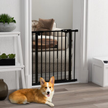 PawHut Adjustable Safety Gate with Extensions, Auto-Close 30-90, Black - D06-096V01BK
