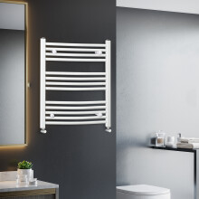 HOMCOM Heated Towel Rail, Hydronic Bathroom Ladder Radiator 600mm x 700mm White