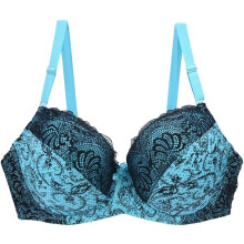 (42E, Blue) Women's Push up Bra for Women Plus Size Underwire Supportive Bra Set