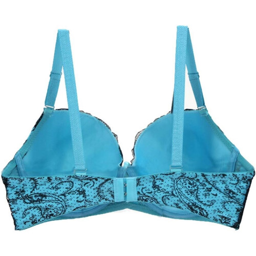 (42E, Blue) Women's Push up Bra for Women Plus Size Underwire Supportive Bra Set 1