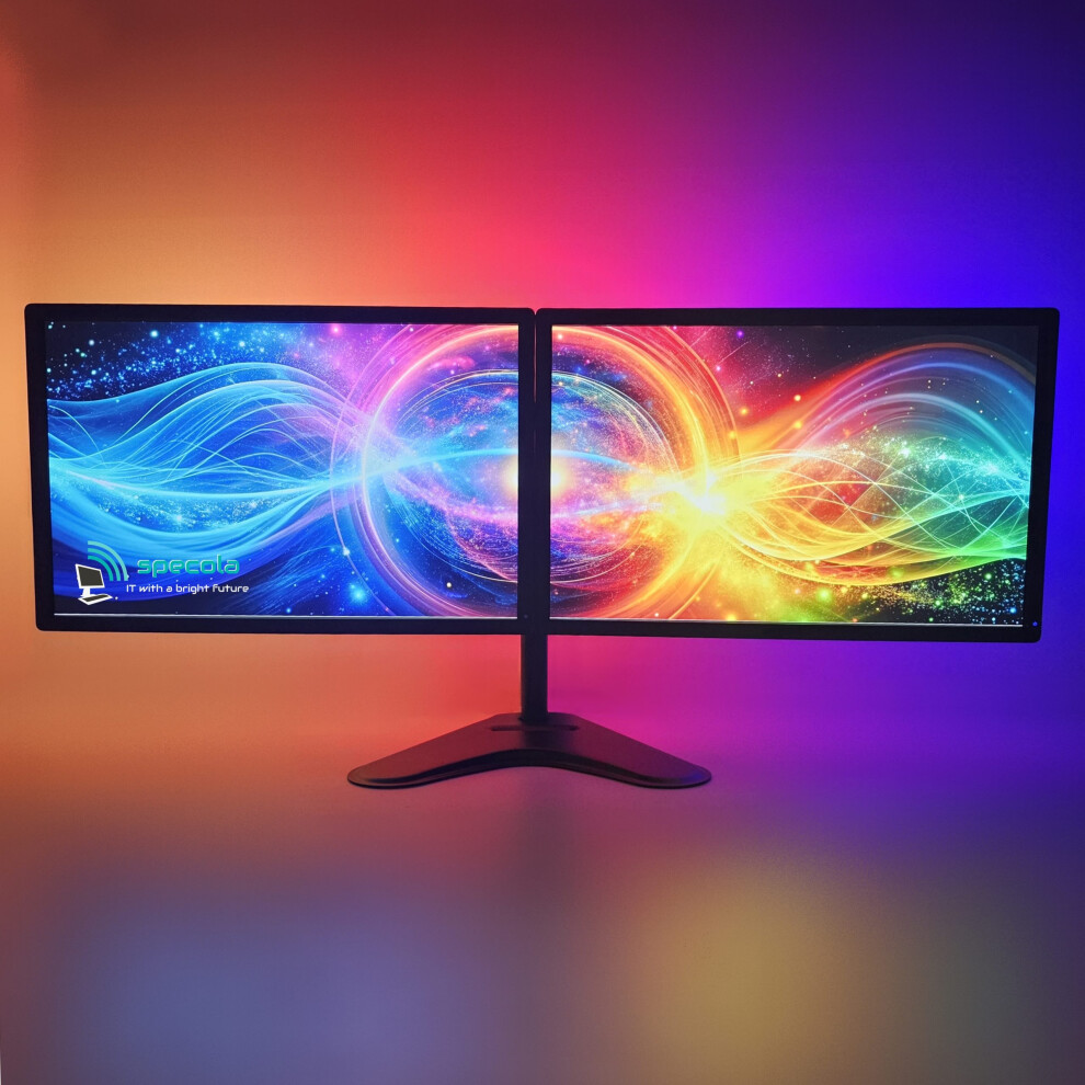 Specola Dual Hd Monitors 2X22" - Rgb Ambient Back Light Strip - 2Xhdmi