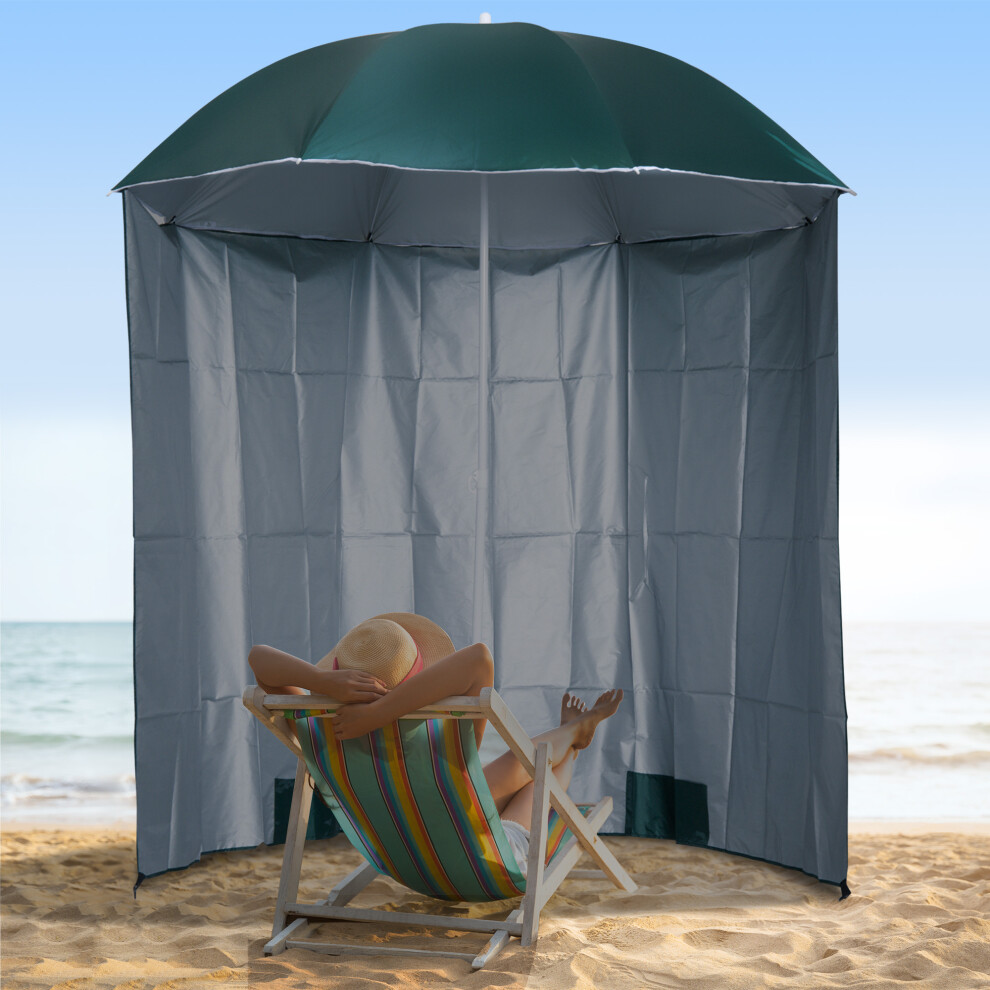 Outsunny 2.2M Fishing Umbrella Garden parasol Outdoor Sun Shelter Shade Canopy