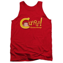 Trevco Sportswear UNI660-TK-5 Curious George Curious Adult Tank Top, Red - 2X