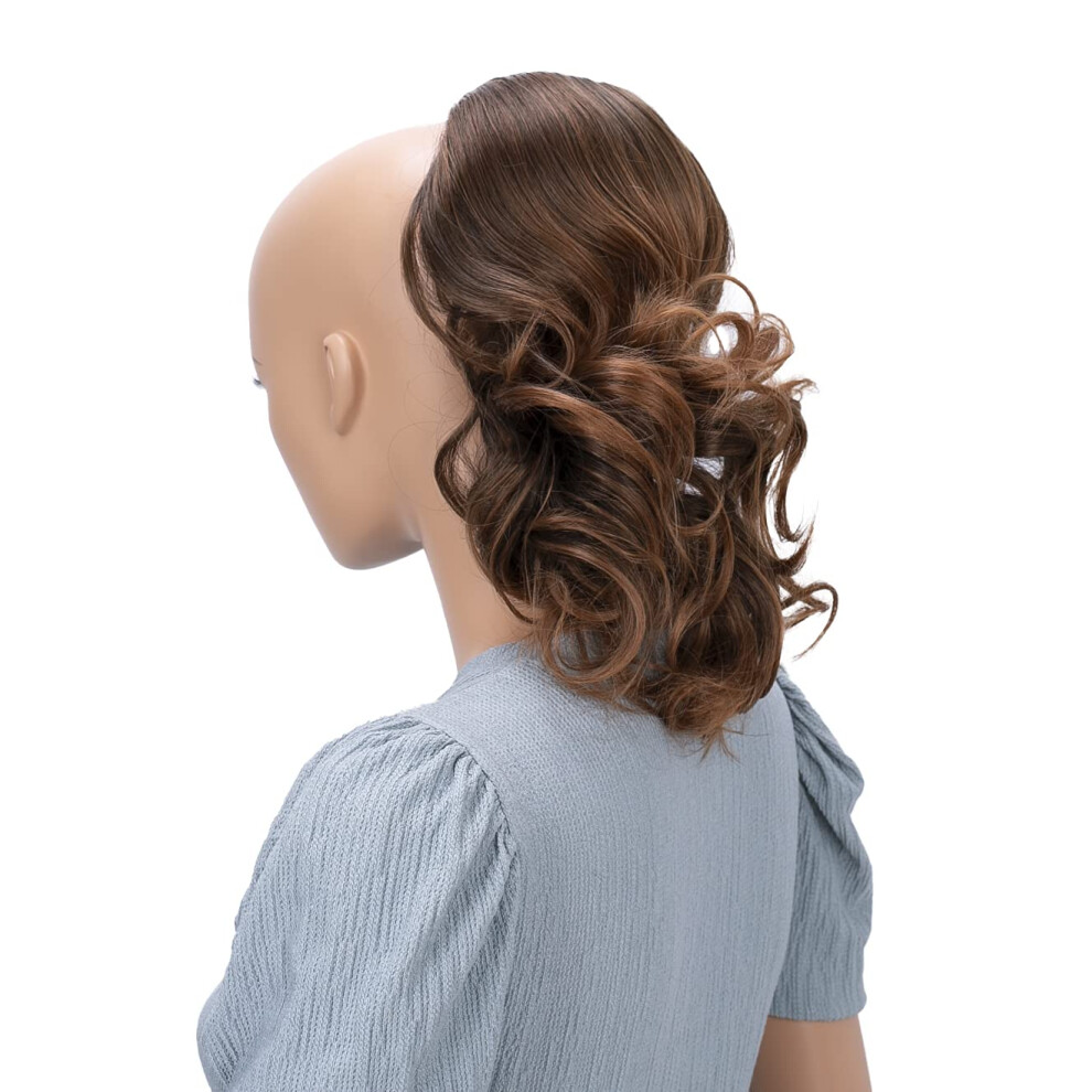 Caisha Unisex Brown 12"" Hair Piece Braid Ponytail Extension Voluminous Wavy Mix Ph7