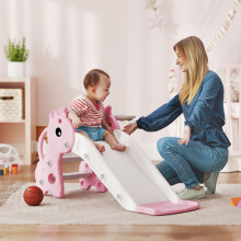 AIYAPLAY 3-in-1 Kids Slide: Climber, Basketball Hoop & Giraffe Pattern (Pink) - 106x51x52 cm | 331-085V00PK