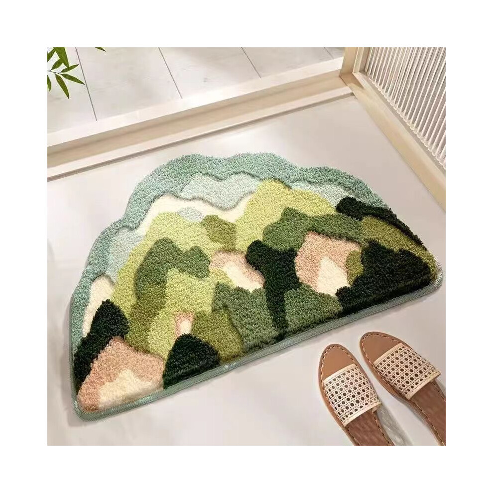 (Forest, 50X80cm 19.7X31.5in) Fruit watermelon suction bathroom carpet imitation cashmere toilet floor mat household non-slip