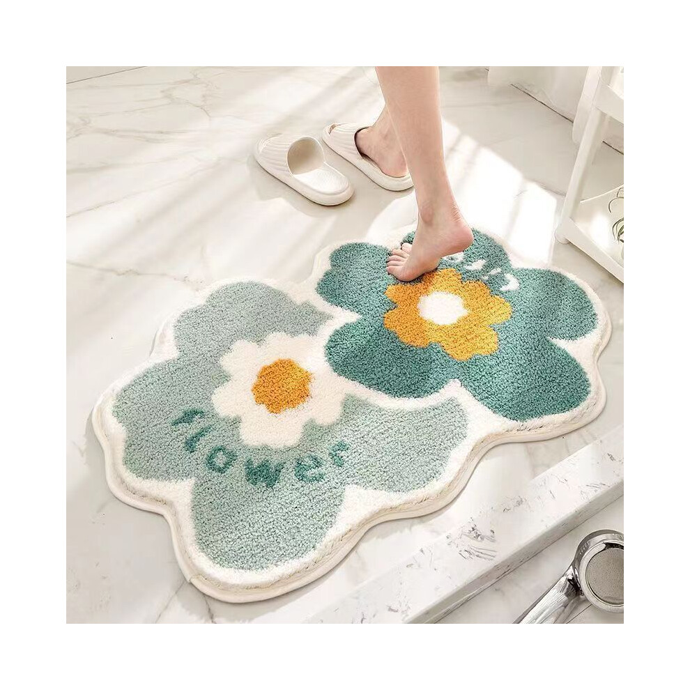 (Morandi, 60X90cm 23.6X35.4in) Fruit watermelon suction bathroom carpet imitation cashmere toilet floor mat household non-slip
