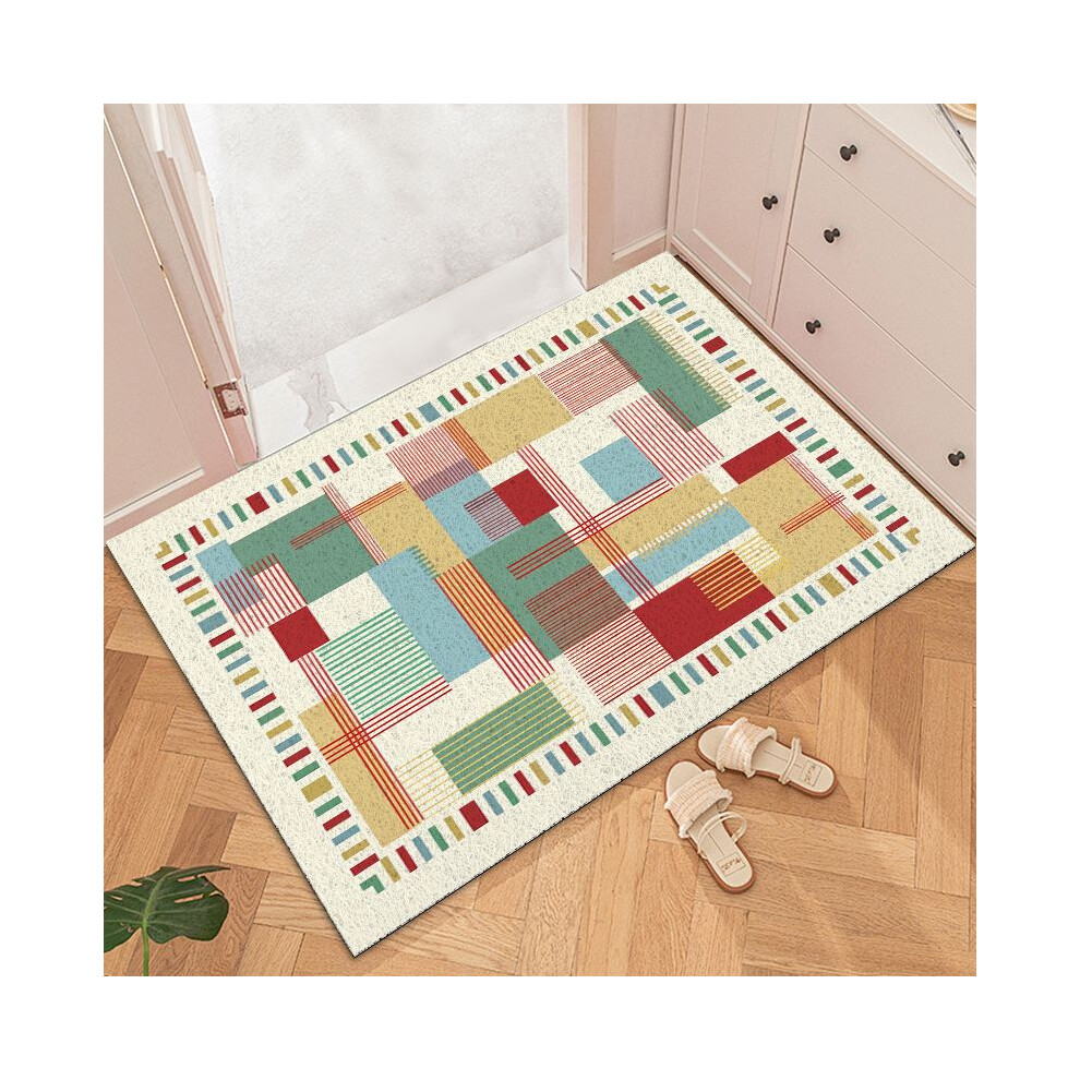 (American Vintage-B, 60X90cm 23.6X35.4in) American retro style household foot mats, door floor mats, entrance door non-slip carpet, door dirt-resistan
