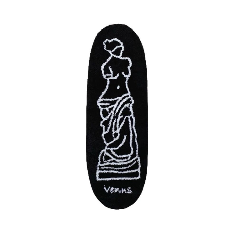 (Black Venus, 60X90cm 23.6X35.4in) New Venus plaster statue French retro art soft short velvet carpet bay window bedside pet bathroom light luxury