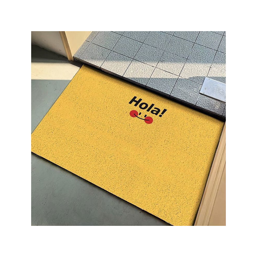(Hola yellow face, 80X120cm 31.5X47.3in) Simple solid color door mat, dirt resistant foot mat for entrance foyer, dust removal for entrance door floor