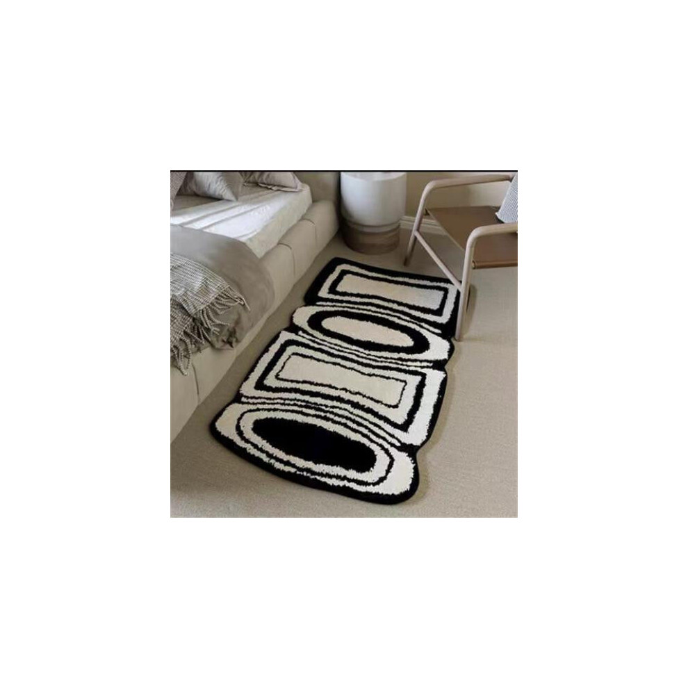 (A-1, 100X150cm 39.3X59in) Imitation cashmere bedside blanket, long bedroom ins style, high aesthetic value, no wash, dirt resistant bedroom floor mat