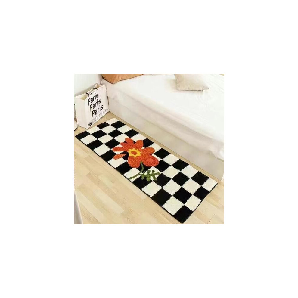 (A-5, 50X80cm 19.7X31.5in) Imitation cashmere bedside blanket, long bedroom ins style, high aesthetic value, no wash, dirt resistant bedroom floor mat