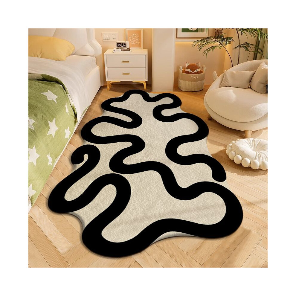 (A-10, 50X80cm 19.7X31.5in) Imitation cashmere bedroom, bedside, living room, simple floor mat, dirt resistant and anti slip room carpet