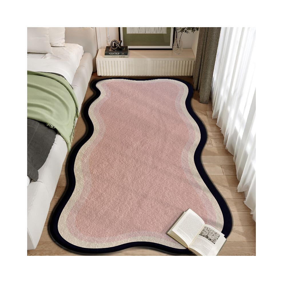(A-1, 100X150cm 39.3X59in) Imitation cashmere bedroom, bedside, living room, simple floor mat, dirt resistant and anti slip room carpet
