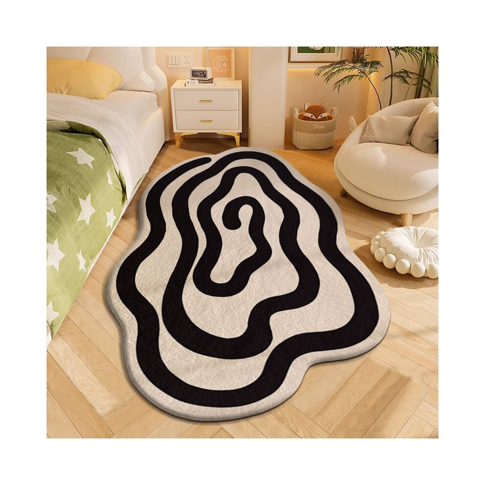 (A-11, 60X90cm 23.6X35.4in) Imitation cashmere bedroom, bedside, living room, simple floor mat, dirt resistant and anti slip room carpet