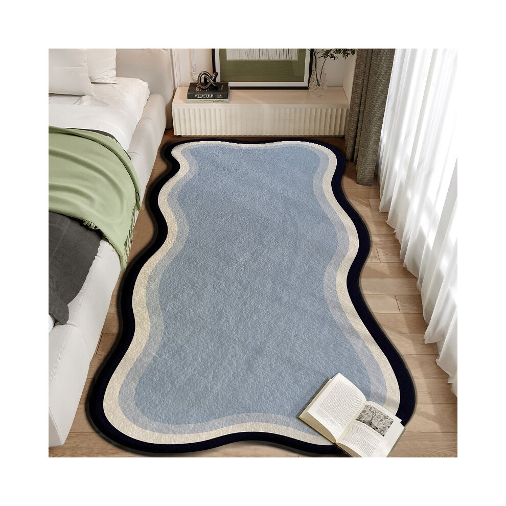 (A-2, 50X80cm 19.7X31.5in) Imitation cashmere bedroom, bedside, living room, simple floor mat, dirt resistant and anti slip room carpet