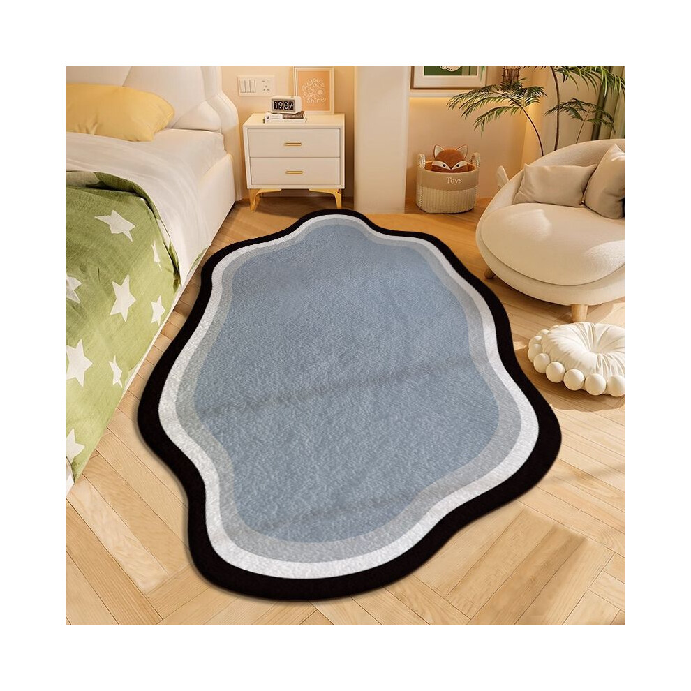 (A-7, 60X90cm 23.6X35.4in) Imitation cashmere bedroom, bedside, living room, simple floor mat, dirt resistant and anti slip room carpet