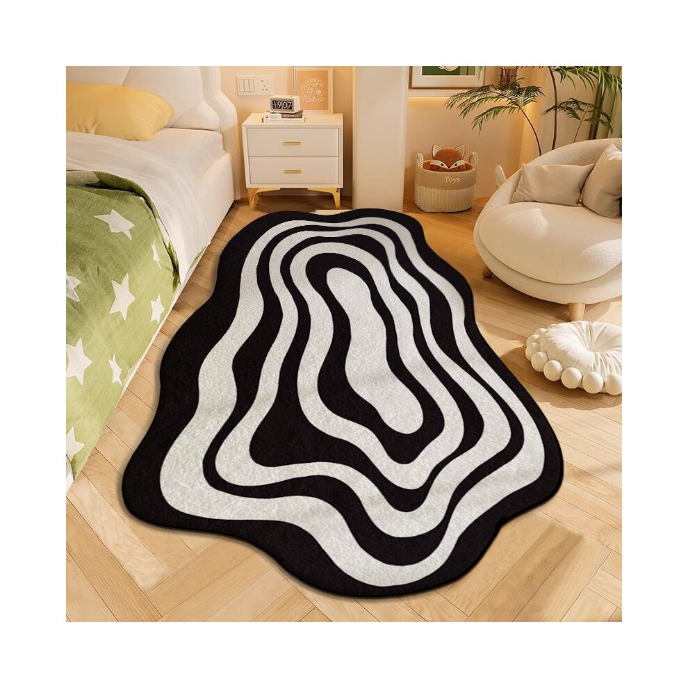 (A-9, 100X150cm 39.3X59in) Imitation cashmere bedroom, bedside, living room, simple floor mat, dirt resistant and anti slip room carpet