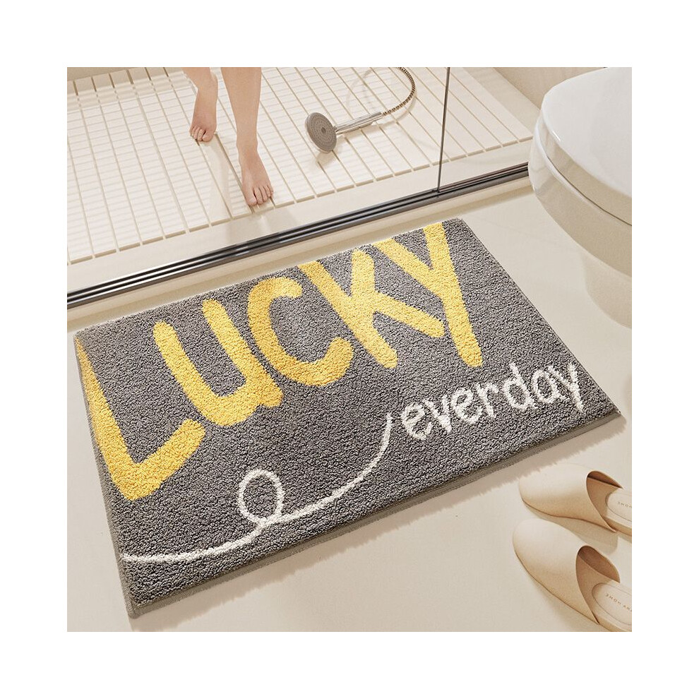 (Lucky Grey, 50X80cm 19.7X31.5in) Sailor bathroom floor mat, toilet absorbent non-slip mat, household toilet sink carpet foot mat, bedroom door mat