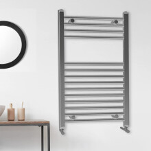 Nes Home Chrome Straight Bathroom Towel Radiator 800 x 500 mm