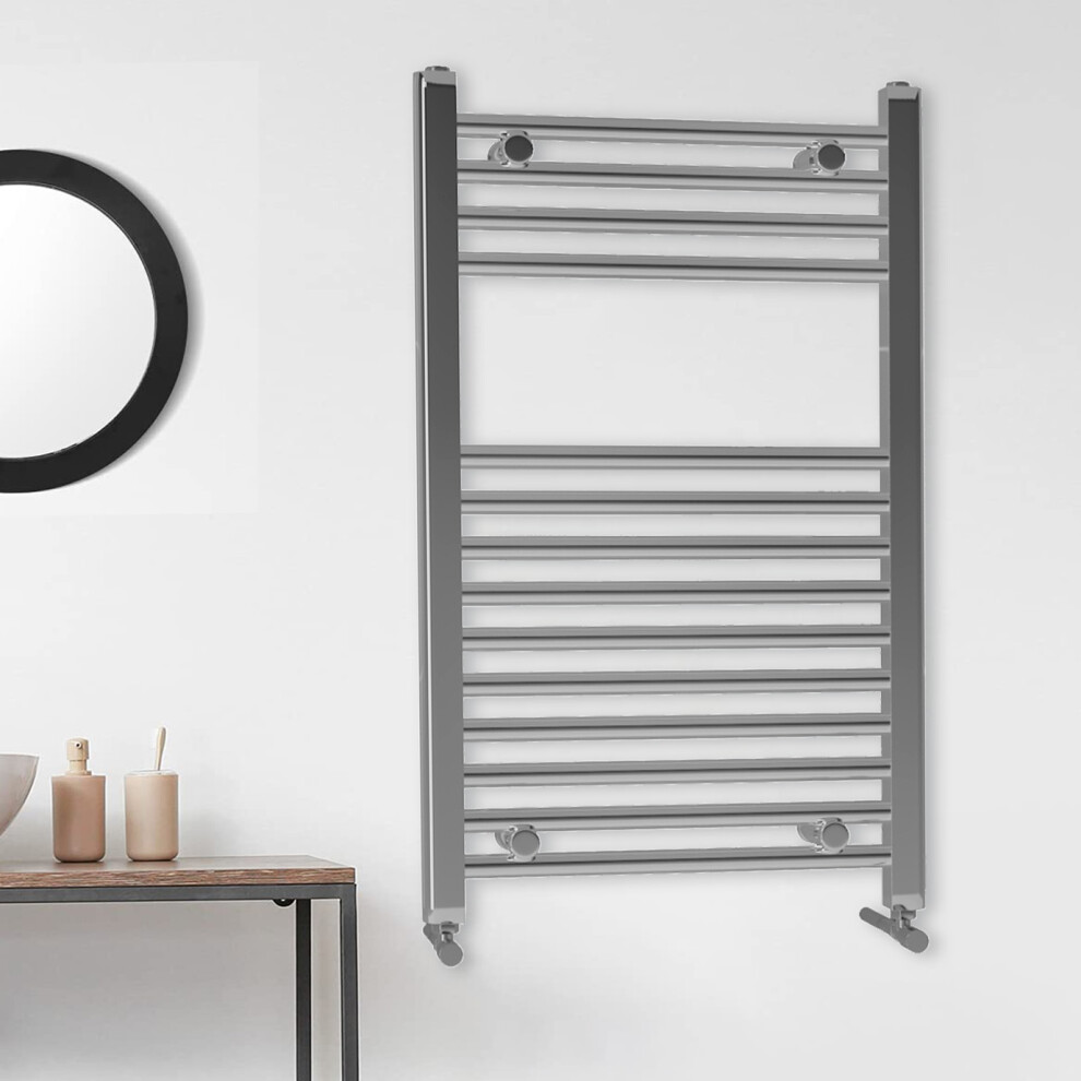 Nes Home Chrome Straight Bathroom Towel Radiator 800 X 500 Mm