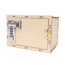 Scientific Experiment Mechanical Password Box Wooden Educational Teaching Aids