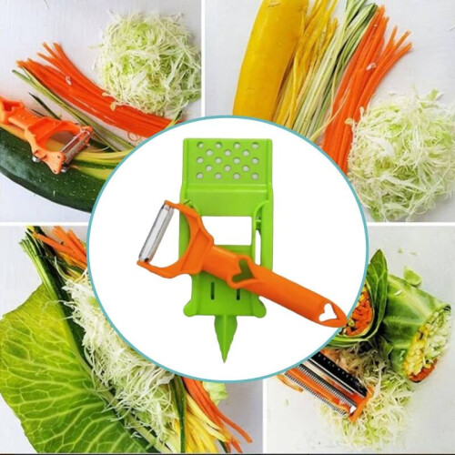 Stainless Steel Sharp Dual Julienne Kitchen Vegetable Peeler Multi Function Tool