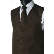 (4XL) Lloyd Attree & Smith Suede Effect Gents Waistcoat Vest - Brown