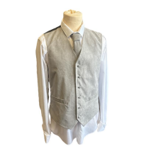 (XL) Lloyd Attree & Smith Suede Effect Gents Waistcoat Vest - Grey