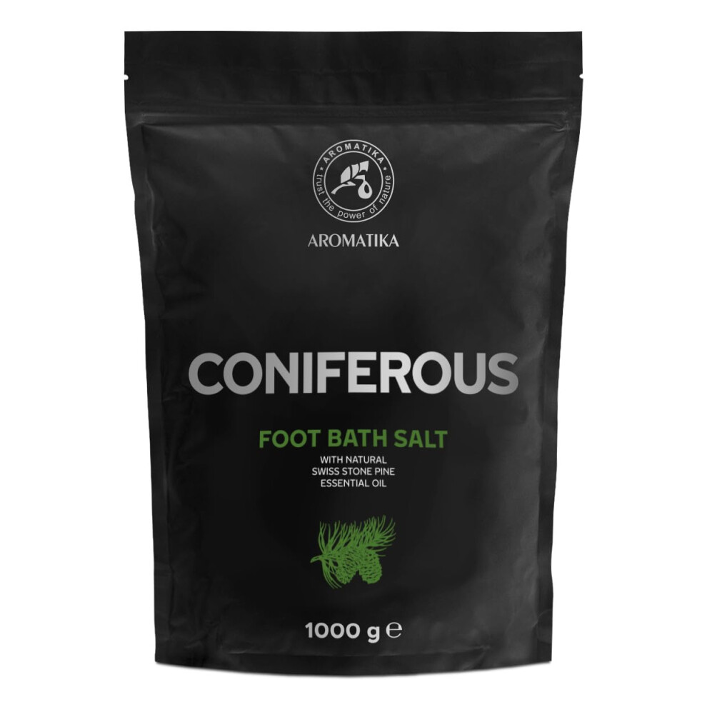 Aromatika Trust The Power Of Nature Foot Bath Salt Coniferous 1000G - Pedicure Foot Bath Salt - Foot Bath Additive With Natural Sea Salt - Swiss Stone Pine Essential Oil - Foot Care For