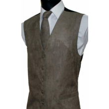 (M) Lloyd Attree & Smith Suede Effect Gents Waistcoat Vest - Taupe