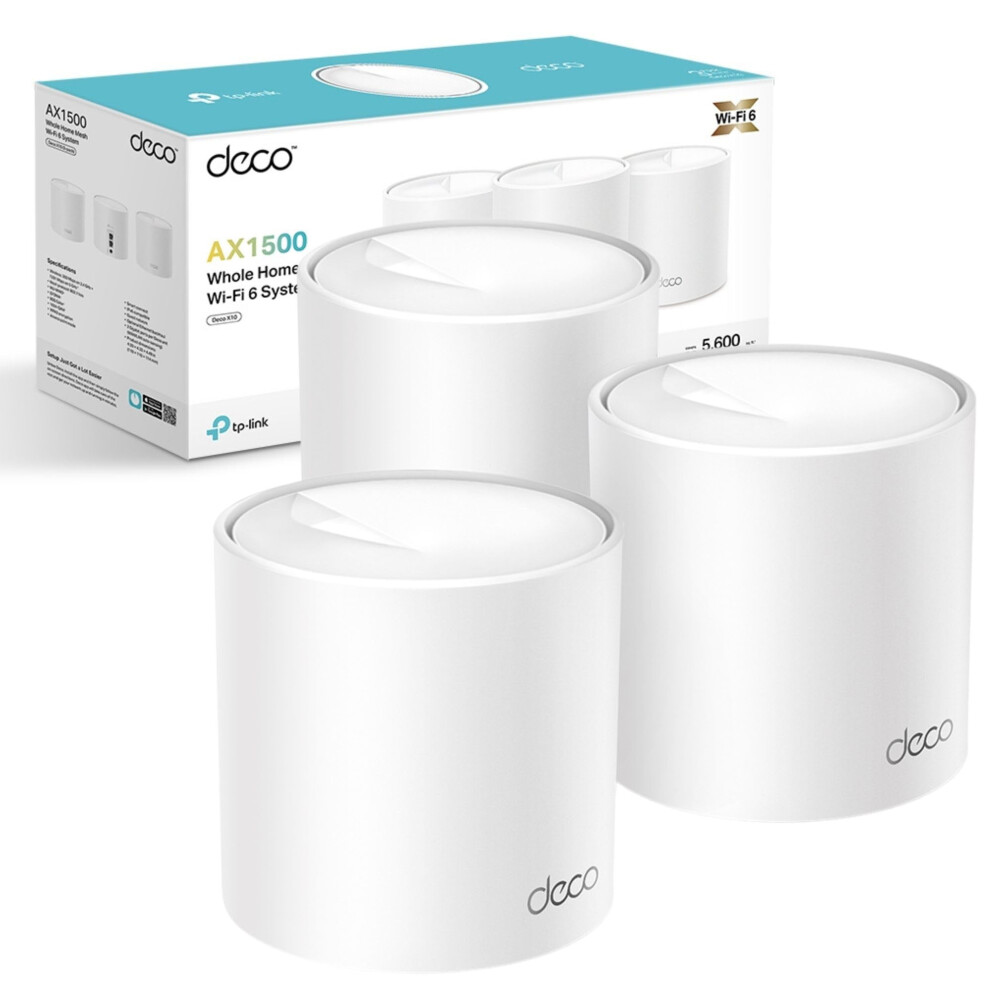 Deco X10(3-pack) AX1500Mbps Whole Home Mesh WiFi 6 System, Coverage up to 5600ft²,Easy Setup, WiFi Mesh System, WiFi Router, WiFi Extender Booster,