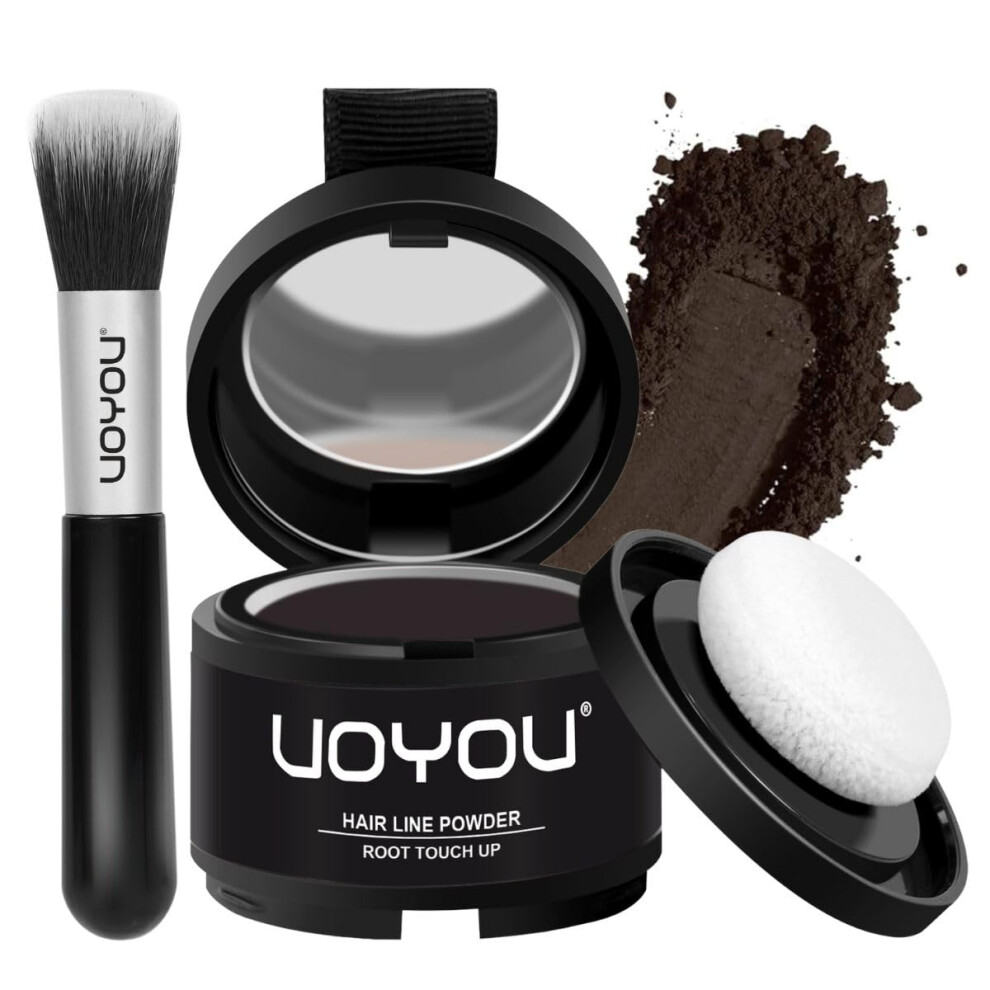 Uoyou Hairline Powder, Root Touch Up Powder Instantly Conceals Hair Loss, Gray Root Cover Up Powder, Water & Sweat Resistant Hair Powder For Thinning Hair