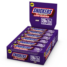 - HI Protein Bars | Low Sugar Bars, Only 1g of Sugar per bar, Dark Chocolate, 12 x 57g Pack, 20g Protein
